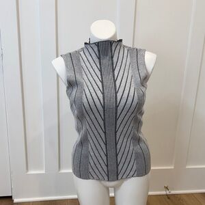 Joseph A Sleeveless Mock Turtleneck Ribbed Tank Top Size Large